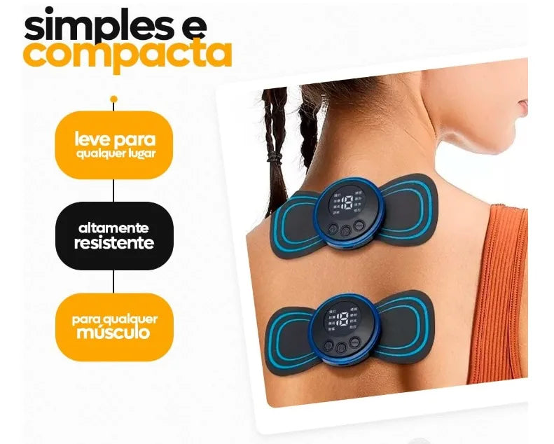 Mini Massageador Elétrico Portátil Aparelho de Massagem Recarregável Muscular Pescoço Pernas Coluna Lombar USB Fisioterapia Rela
